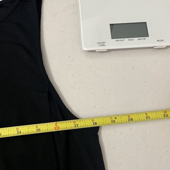 j jill wearever tunic Blouse  Women Medium Petite Layered Front Black White - Picture 5 of 6